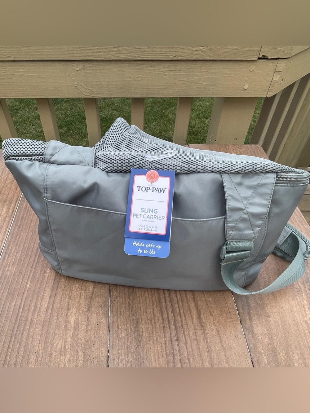 Top Paw Gray Sling Pet Carrier Crossbody Bag